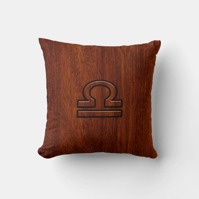 Almofada Libra Zodiac Símbolo de Mahogany (Frente)