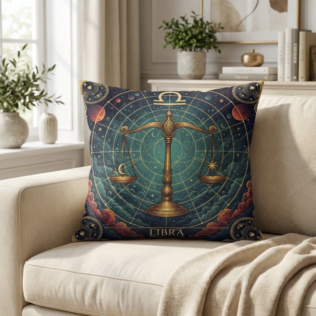 Almofada Libra Zodíaco Celestial (Criador carregado)