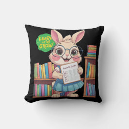 Almofada 🐰📚 Librarian-in-Training Star – Rabbit Edition