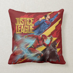 Almofada Liga da Justiça Crachá Superman, Flash e Batma