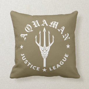 Almofada Liga da Justiça Emblema de Tridente de Aquaman