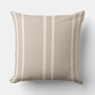 Almofada Light Brown with Stripes Throw Pillow