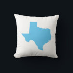Almofada Light Sky Blue Texas<br><div class="desc">Forma do estado do Texas em azul e branco médios claros. Personalize a cor da forma do mapa do Texas. Adicione texto personalizado,  monograma,  nome da cidade ou uma foto. Mude o fundo para a sua cor favorita.</div>