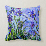 Almofada Lilac Irises de Claude Monet,<br><div class="desc">Famoso quadro floral de Claude Monet,  Lilac Irises.</div>