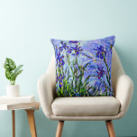 Almofada Lilac Irises de Claude Monet,<br><div class="desc">Famoso quadro floral de Claude Monet,  Lilac Irises.</div>