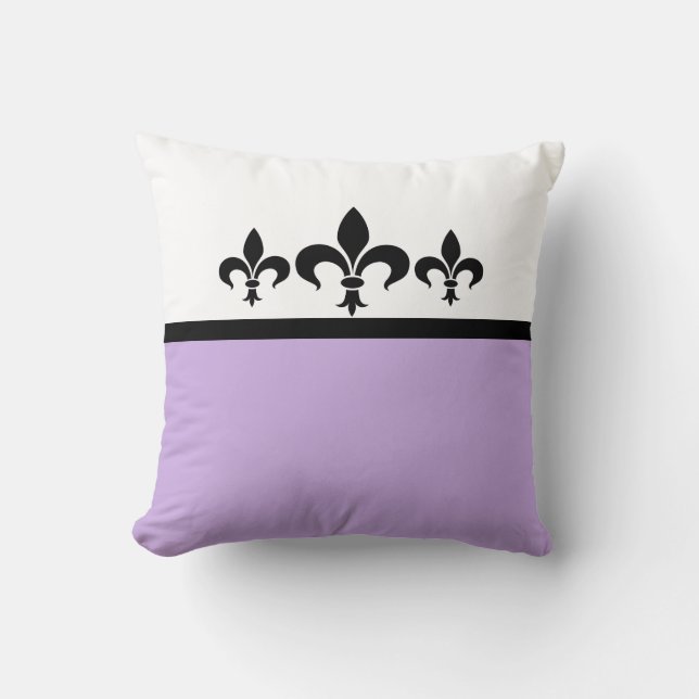Almofada Lilac Swanky Fleur De Lis Travesseiro (Frente)