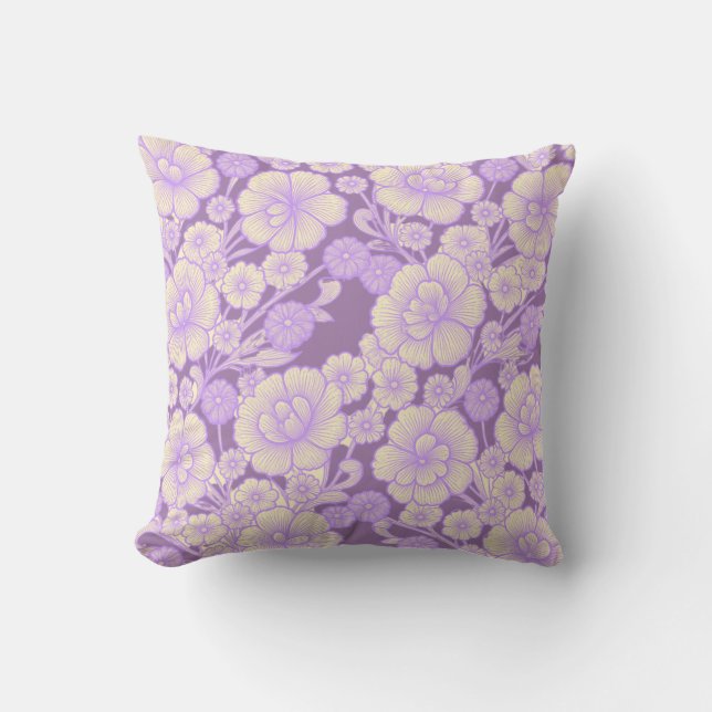 Almofada Lilás 💜 Floral Barroco (Frente)