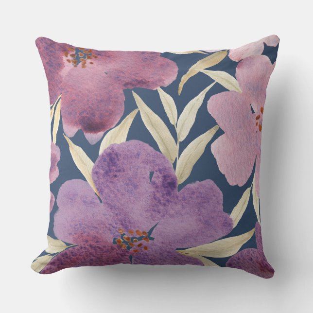 Almofada Lilases na aquarela (Frente)
