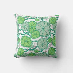 Almofada Lily Pad Koi Fish Pattern Travesseiro decorativo