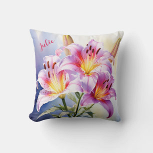 Almofada Lily Watercolor Personalizada