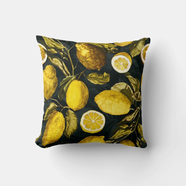 Almofada Limão e Folha Padrão V (Frente)