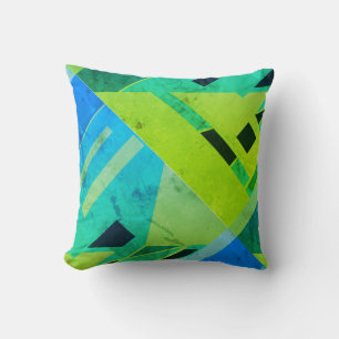 Almofada Limão Mint Verde Marinho Azul Design Abstrativo Di