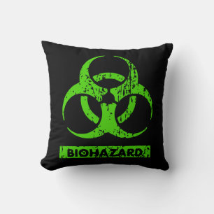 Almofada Limão Neon Green BioHazard Chemicals Graphic