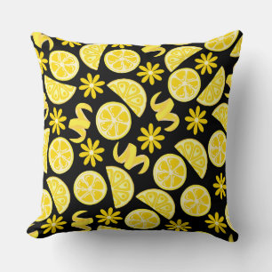 Almofada limões citrino verão limonada chef amarelo preto