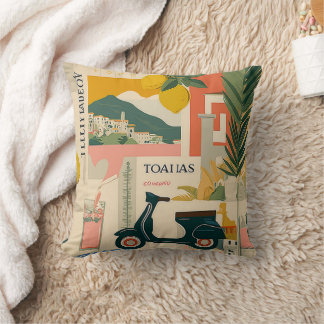 Almofada Limões Mediterrâneos Amarelos Vintage Costa Italia