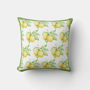 Almofada Limon Padrão Watercolor Simples Trim Verde