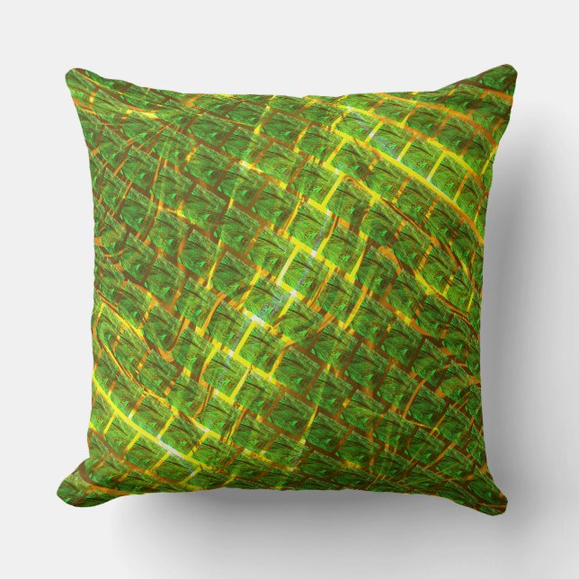 Almofada Limpar imagem verde sob grade de ouro amarelo (Frente)