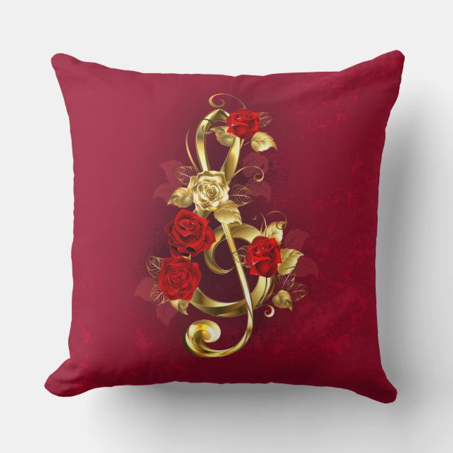 Almofada Limpeza de ouro com Flores Rosa (Frente)
