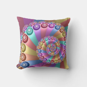 Almofada Linda Arco-Íris Colores Abstrato de Arte Fractal