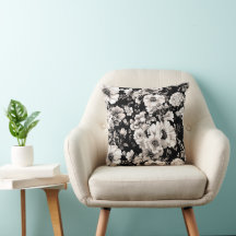 Linda cor preta e sépia clara floral