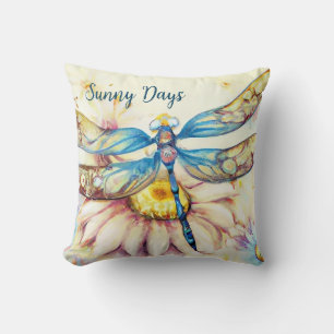 Almofada Linda Dragonfly De Aquarela, Personalize