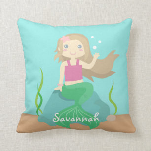 Almofada Linda e Bela Sereia Decoração de Sala Submarina