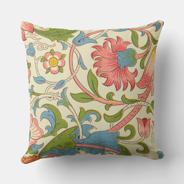 Almofada Linda floral pastel willam morris elegante (Verso)