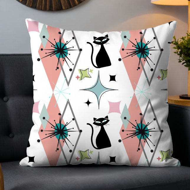 Almofada Linda Garota Moderna do Século Médio e Branca de G (Criador carregado)