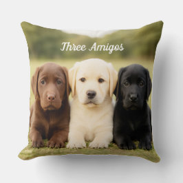 Almofada Linda Labrador Trio Puppy Personalizada
