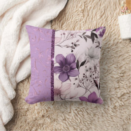 Almofada Linda lavanda e floral rosa