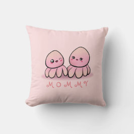 Almofada linda mãe polvo rosa