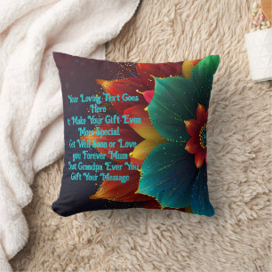 Almofada Linda Mensagem de Presente Personalizada de Bloom