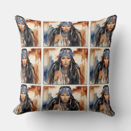 Almofada Linda Mulher Nativa Americana