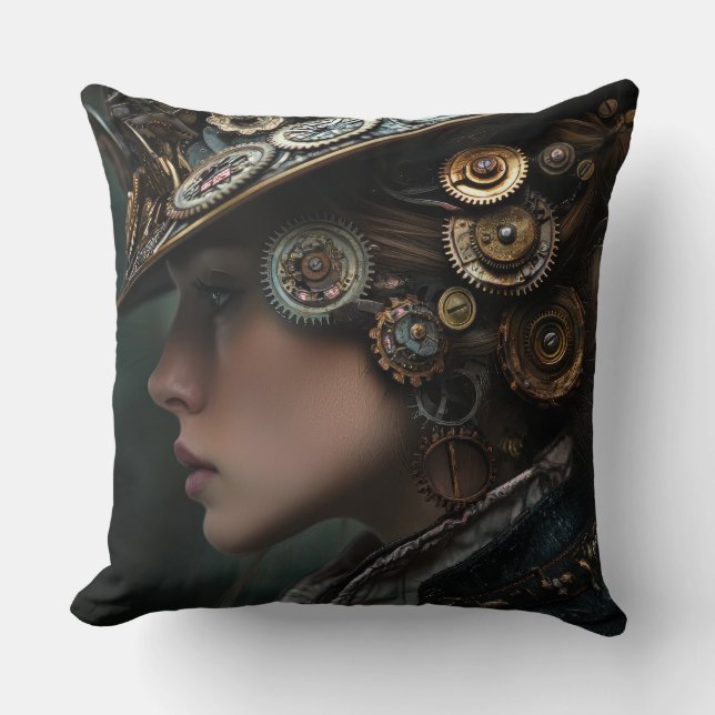 Almofada Linda Mulher Steampunk (Frente)