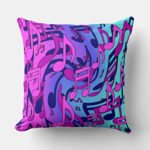 Almofada Linda Música Livremente Nota Azul Azul Rosa Azul