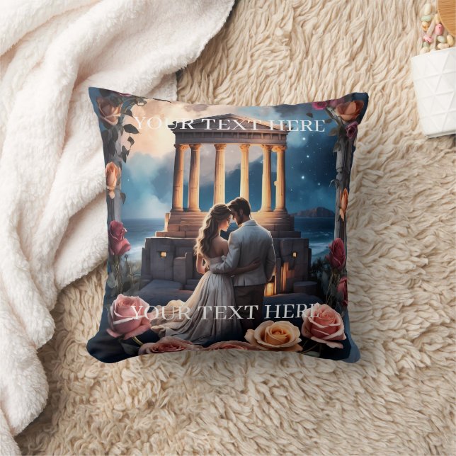 Almofada Linda noiva e noiva ao lado do mar (Cobertor)