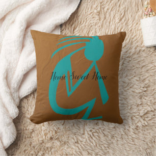Almofada Linda pintura Teal Kokopelli