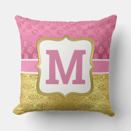 Almofada Linda Princesa Rosa Brilho Pontos e Dourado Art De