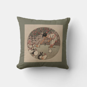 Almofada Linda Vintage "Alimentando os Bunnies"