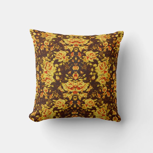 Almofada Lindas flores amarelas vintonizadas (Frente)