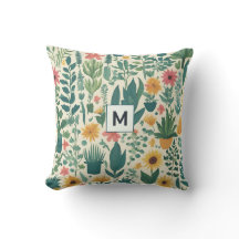Lindas Plantas de Jardim Florais Monogramadas