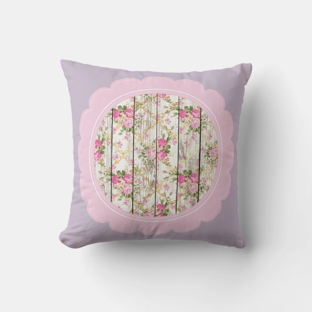 Almofada Lindíssimo Floral Lavanda, Rosa e Branco  (Frente)