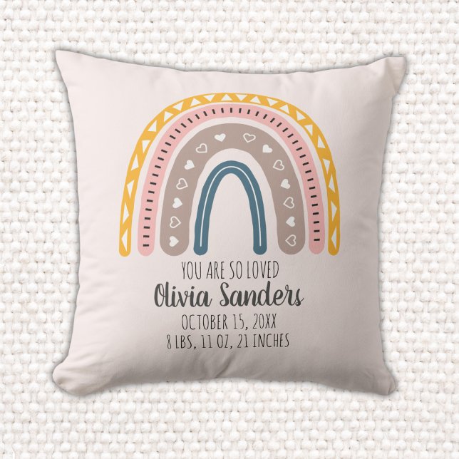 Almofada Lindo Arcoiris Boho Acuarela Multicolor  (Criador carregado)