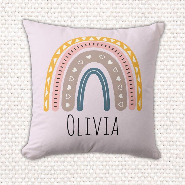 Almofada Lindo Arcoiris Boho Acuarela Multicolor  (Criador carregado)