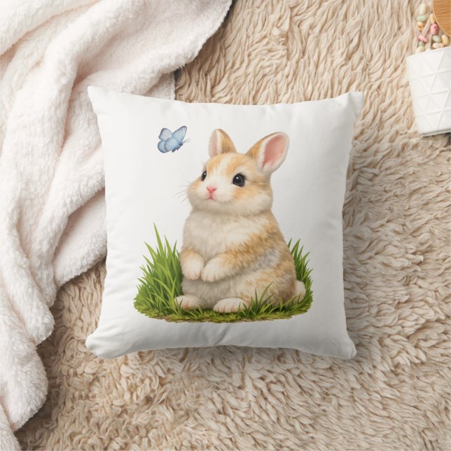 Almofada Lindo coelho Bunny com cobertor decorativo de borb (Cobertor)