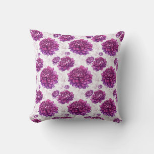 Almofada Lindo Desenho de Jardim Floral Rosa Chic Flor de B