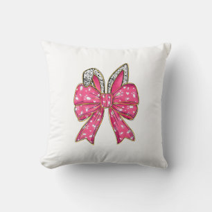 Almofada Lindo Dia de Páscoa Coquette Laço Bunny Coelho Fem