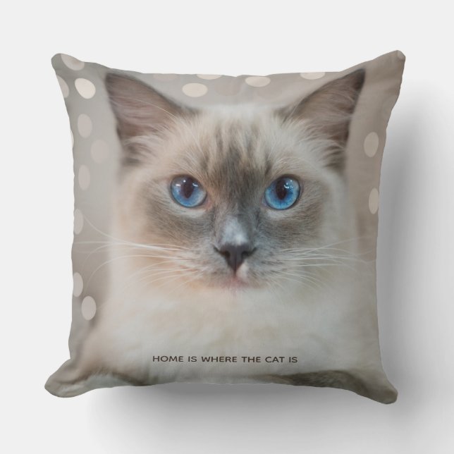 Almofada Lindo Gato Ragdoll & Texto Editável (Frente)