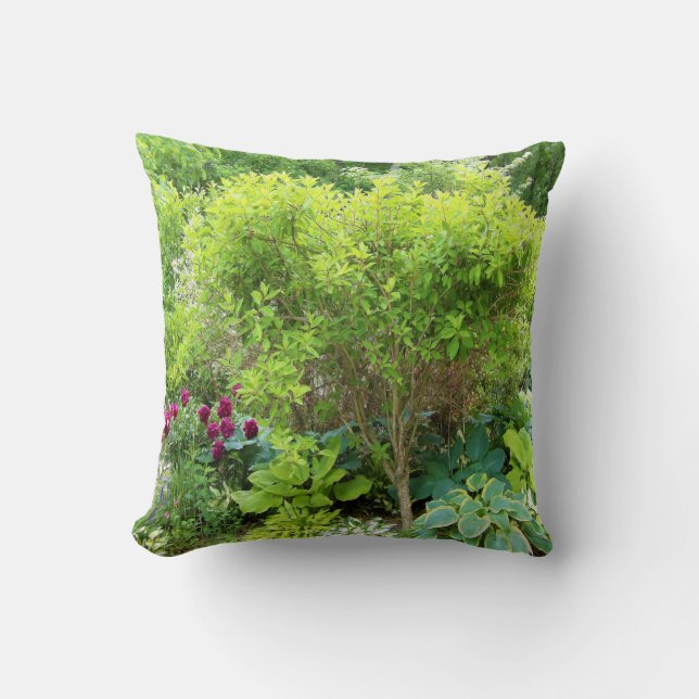 Almofada Lindo Jardim Verde com Hostas (Frente)