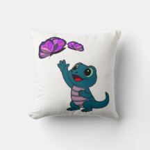 Lindo Lagarto de Desenho Animado Azul Claro Alcanç